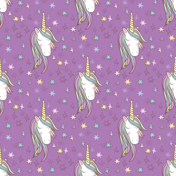 Licorne arc-en-ciel motif sans couture — Image vectorielle