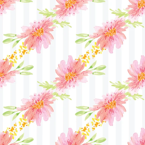 Hand-painted watercolor floral rose Pattern — Stock Photo, Image