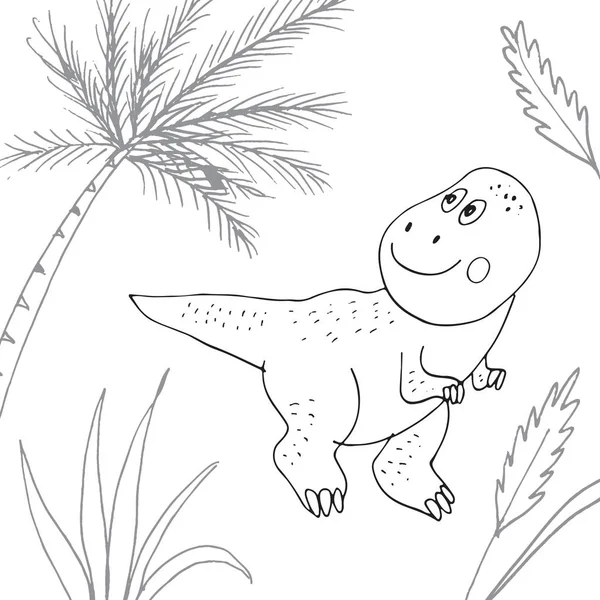 Dinosaurio estilizado de mediados a finales del período Cretácico — Vector de stock