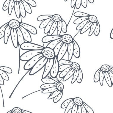 Çiçekli Süslerle El Çizimi Kusursuz Arkaplan