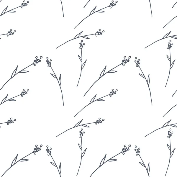 Hand Drawn Seamless Background with Floral Ornaments — стоковий вектор