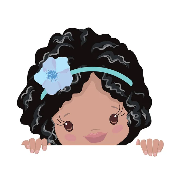 Afro-américain petites filles clipart — Image vectorielle