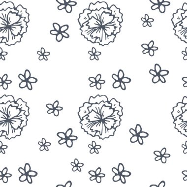 Çiçekli Süslerle El Çizimi Kusursuz Arkaplan