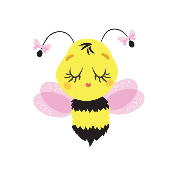 Cute Little Bee wektor ilustracji — Wektor stockowy