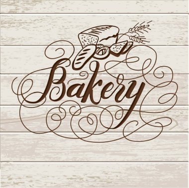 Ekmek. El yazısı yazıt. El çizilen hat yazı tipografi rozeti. Tabela, logo, marka, ürün tanıtımları için kullanılabilir