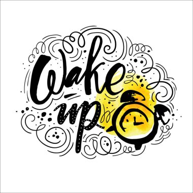 Harfler illüstrasyon vektör uyandır. Elle çizilmiş cümle. Modern fırça hat davet ve tebrik kartı