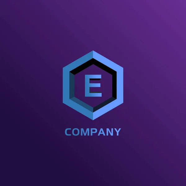 Carta Alfabético Empresa Logo Design Template Light Blue Hexagon Logo — Vetor de Stock