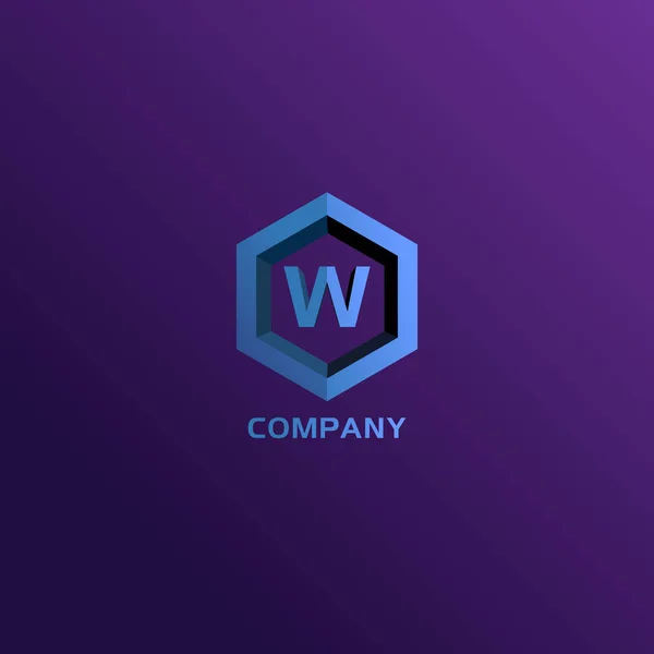 Carta Alphabetic Company Logo Design Template Light Blue Hexagon Logo —  Vetores de Stock