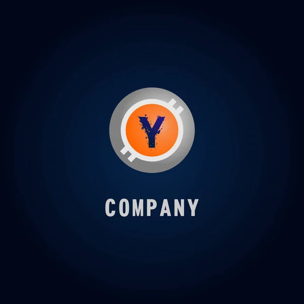 Bokstav Y Alfabetisk logotyp Design Mall, Crypto Curency Logo Co — Stock vektor