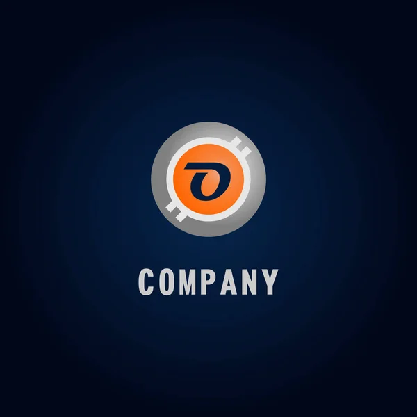 Carta O modelo de design de logotipo alfabético, Crypto Curency Logo Co. — Vetor de Stock