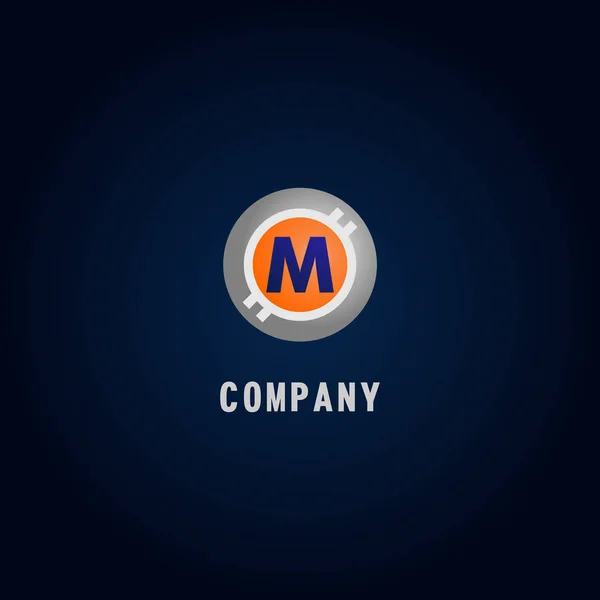 Letter M Alfabetische Logo Ontwerp Template, Crypto Curency Logo Co — Stockvector