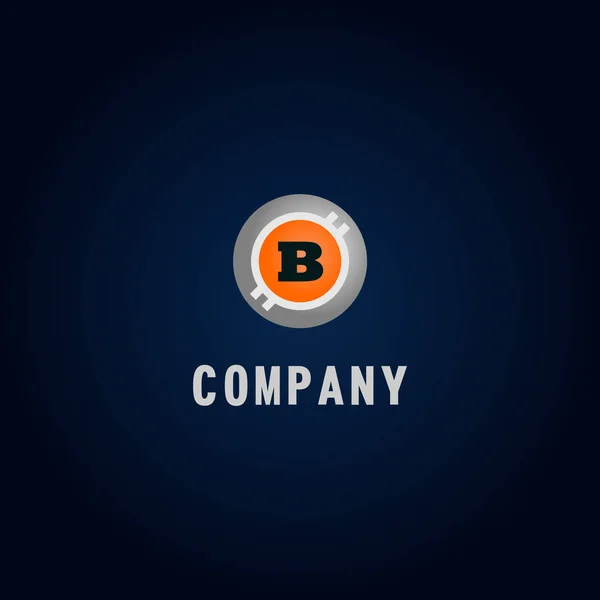 Bokstav B Alfabetisk logotyp Design Mall, Crypto Curency Logo Co — Stock vektor