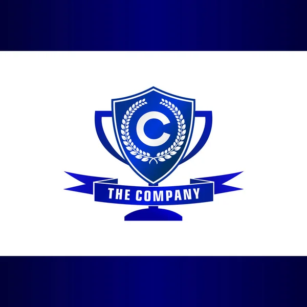 Letter C Trophy, Emblem, Shield Logo Concept — Stock Vector