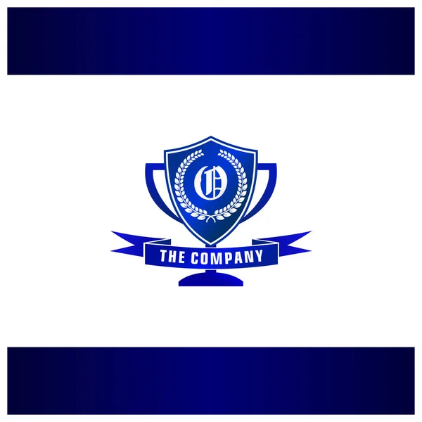 Brev O Trophy, Emblem, Shield Logo Concept — Stock vektor