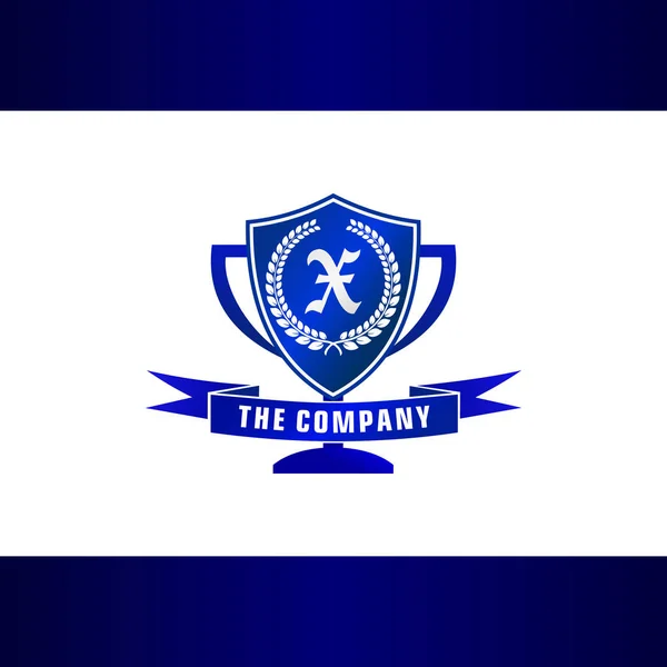 Brev X Trophy, Emblem, Shield Logo Concept — Stock vektor