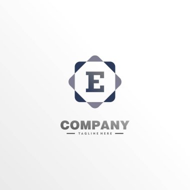 E harfi alfabetik şirket logosu kavramı
