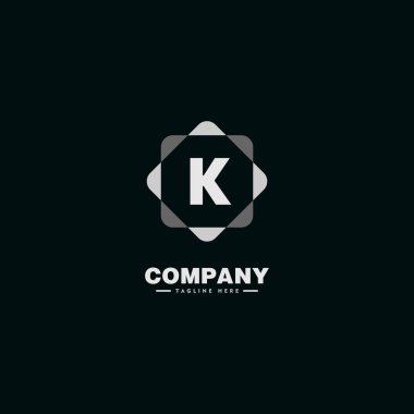K harfi alfabetik logo kavramı