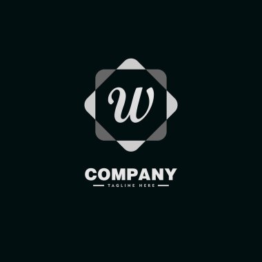 Harf W Alfabetik Logo Kavramı