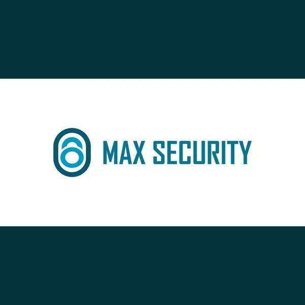 Max Security Logo Design Template, Padlock Logo Concept — Stock Vector