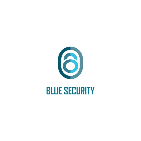 Blue Security Logo Design Template, Padlock Logo Concept — Stock Vector