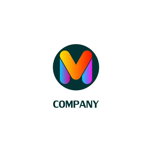 Letra M Concepto de Logotipo Alfabético, Mobile Media Company Logo Desi — Vector de stock