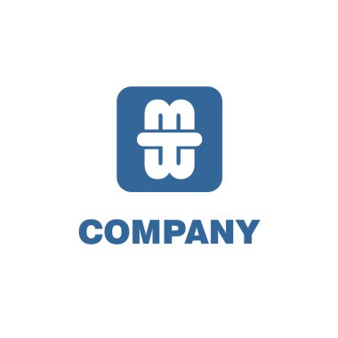 Twm veya Mtw Alfabe Şirketi Logo Tasarım Şablonu, Abjad, İlk Logo Konsepti, Lettermark, Mavi Gri, Yuvarlak Meydan, Vector Projesi 10