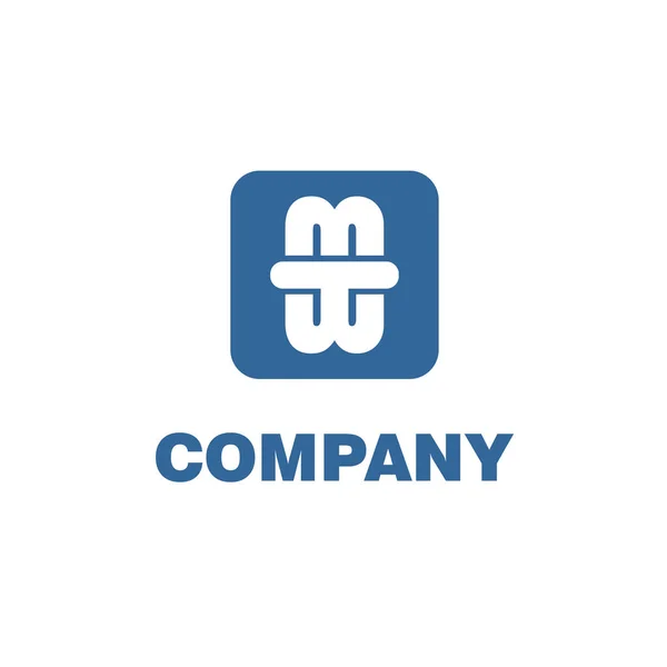 Letter Twm Mtw Alphabet Company Logo Design Template Abjad Initial — Διανυσματικό Αρχείο