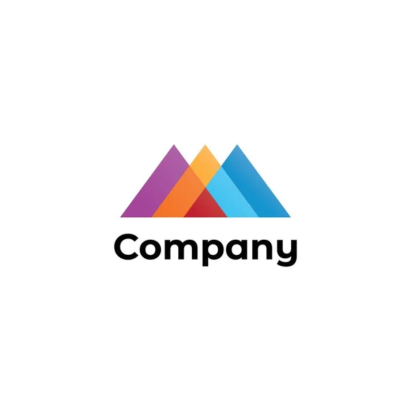 Templat: Outdoor Sport Logo Design Template, Colorful Logo Concept, The Mountain Shape - Stok Vektor