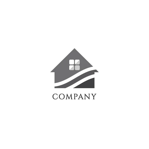 Plantilla Diseño Logotipo Bienes Raíces Casa Abstracta Home Builders Company — Vector de stock