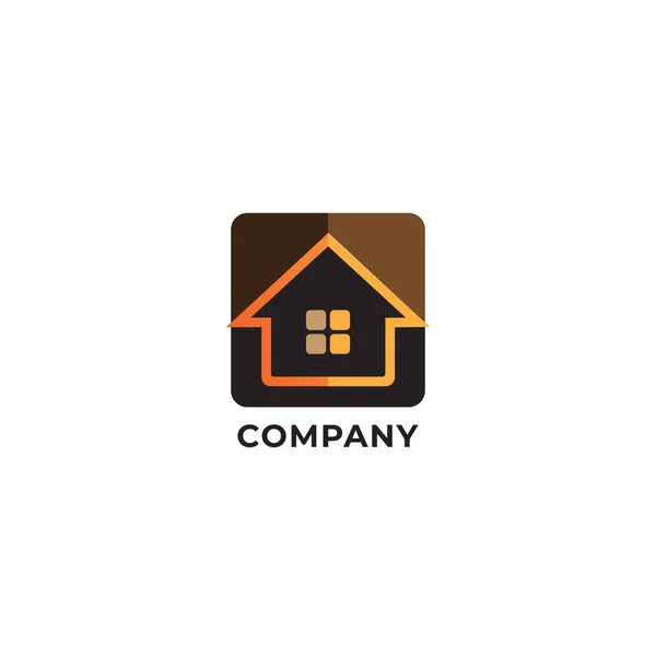 Plantilla Diseño Logotipo Bienes Raíces Casa Abstracta Compañía Constructores Casas — Vector de stock