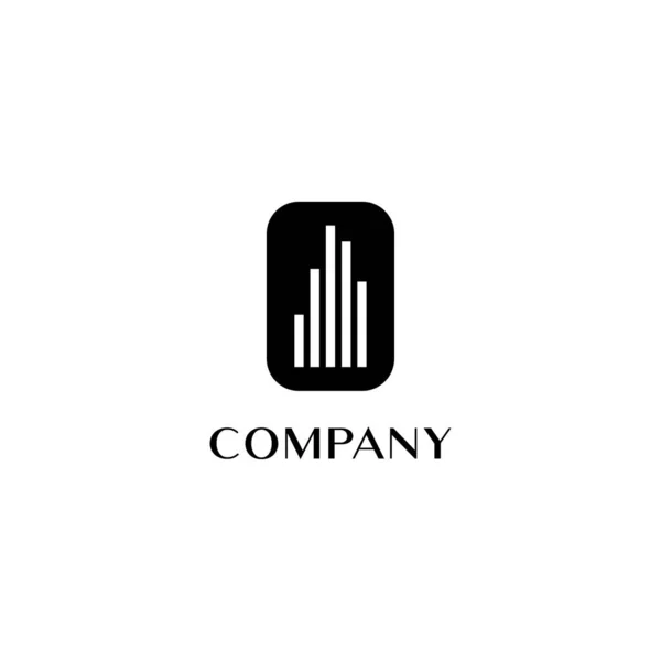 Modelo de design de logotipo imobiliário, Black Abstract Building Logo C — Vetor de Stock