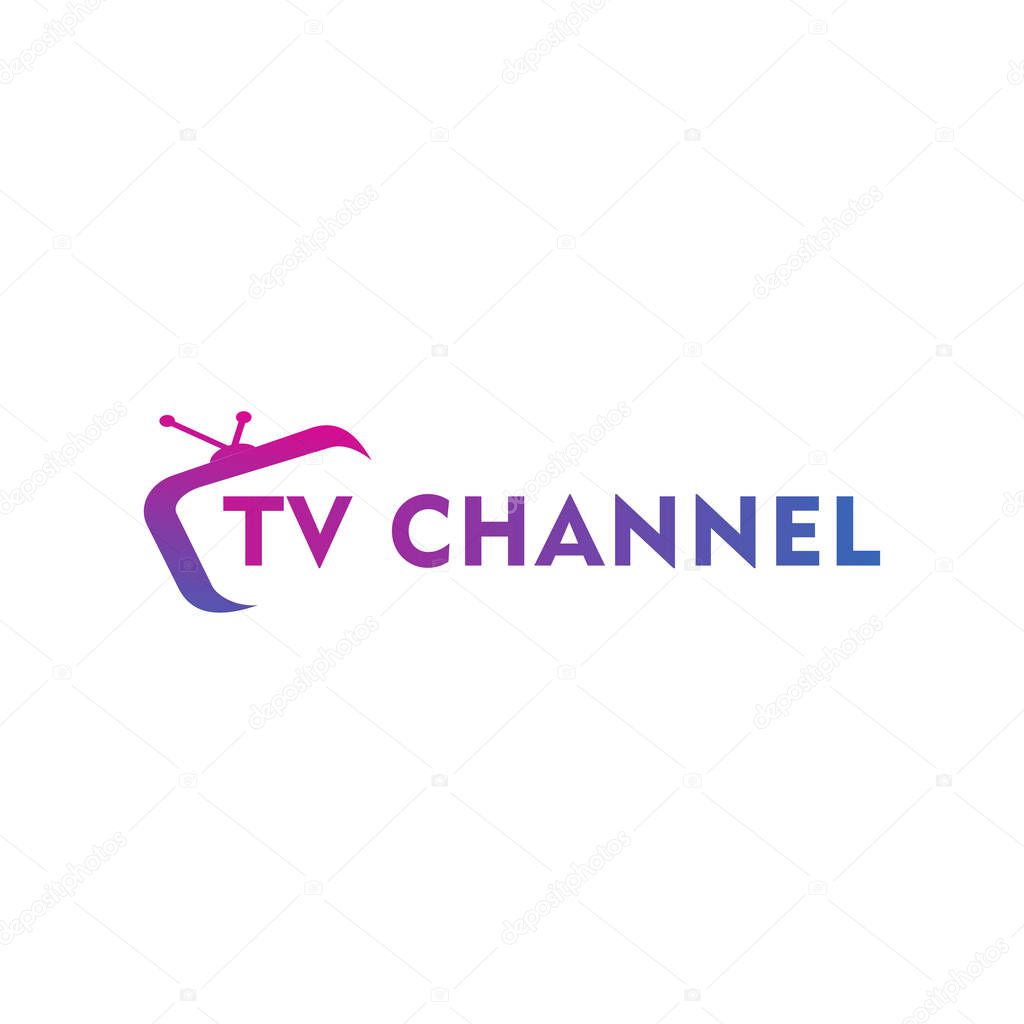 Live Streaming, Online Television, Web TV, Simple and Clean Logo Concept, Abstract, Purple, Pink, Blue, Gradation Color, Combination Logo, TV Channel Logo Design Template