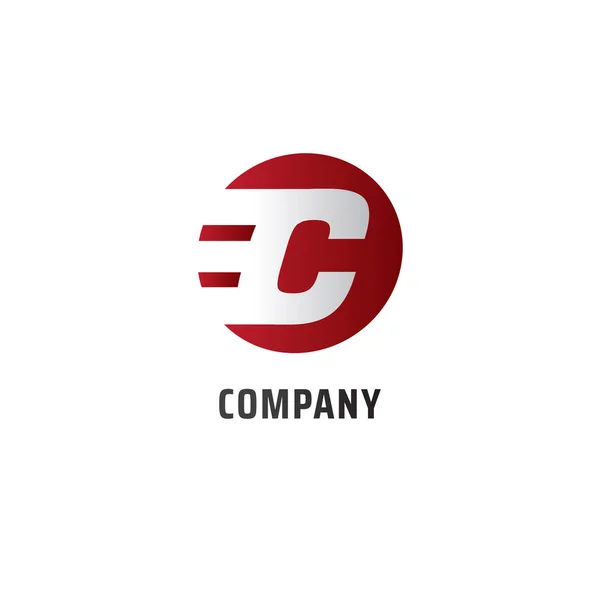 Letter C Alfabetisch Logo Design Model, Ec Logo Concept, Snelheid — Stockvector