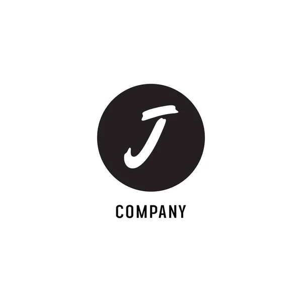 Letter J Alphabetic Logo Design Template, Black and White, Ninja — Stock Vector