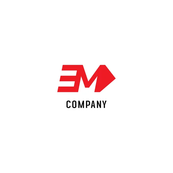 Letter M Alphabetic Logo Design Template, Em Abjad, Flat Simple & Clean, Red, Arrow Lettermark Concept, Strong & Bold, Fast Speed, Travel, Transportation, Shipping nad Cargo, Delivery Service, Internet Connection — стоковий вектор
