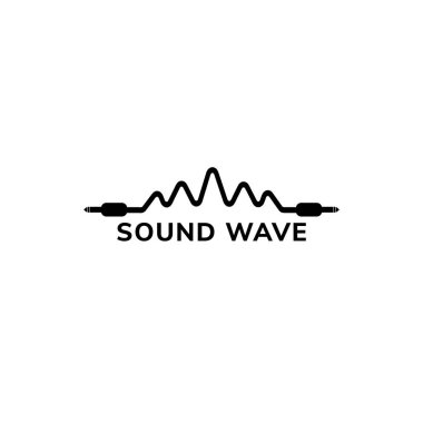 Sound Wave Logo Design Template, Cable Jack Logo Concept
