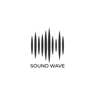 Audio Wave Spectrum Visual Logo, Sharp Spectrum Bar Design Vector,Audio Logo Template, Black and White