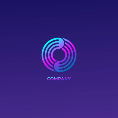 Signal Wave Rotation Logo, Letter O Alphabetic Logo Concept, Colorful Logo Design Template