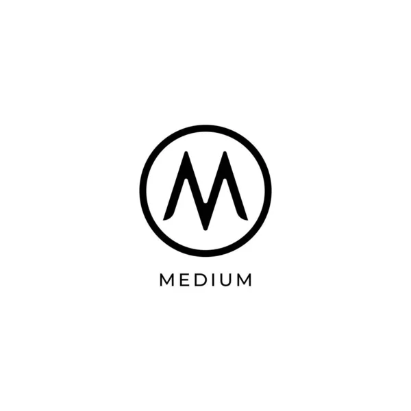 Lettre M Concept de conception de logo, simple et propre, noir et blanc — Image vectorielle