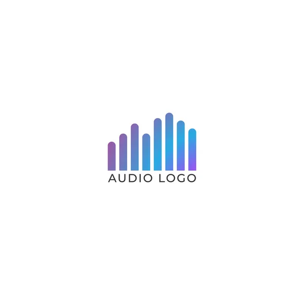 Logo visuel de spectre d'onde audio, vecteur arrondi de conception de barre de spectre, modèle de logo audio, coloré — Image vectorielle