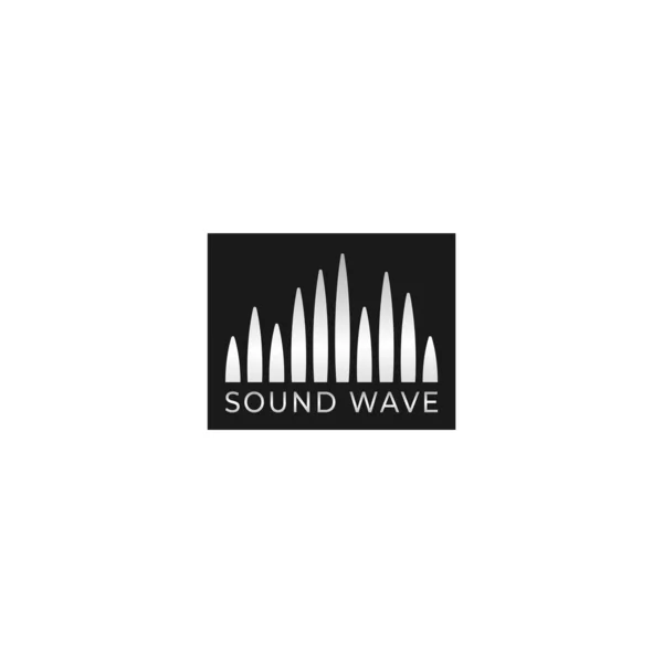 Audio Wave Spectrum Visual Logo, Spectrum Bar Design Vector, Audio Logo Template, Zwart-wit — Stockvector