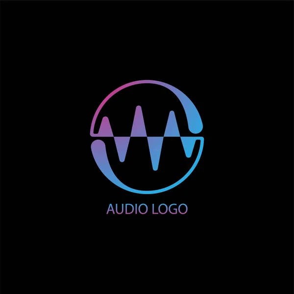 Logo visuel de spectre d'onde audio, vecteur de conception de barre de spectre liquide, modèle de logo audio, coloré — Image vectorielle