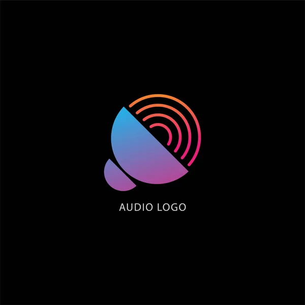 Concept de logo sonore du haut-parleur, vecteur de conception de signal audio, modèle de logo coloré — Image vectorielle