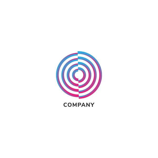 Enegry Signal Logo Design Template, Colful Circle Line Concept — Stockový vektor