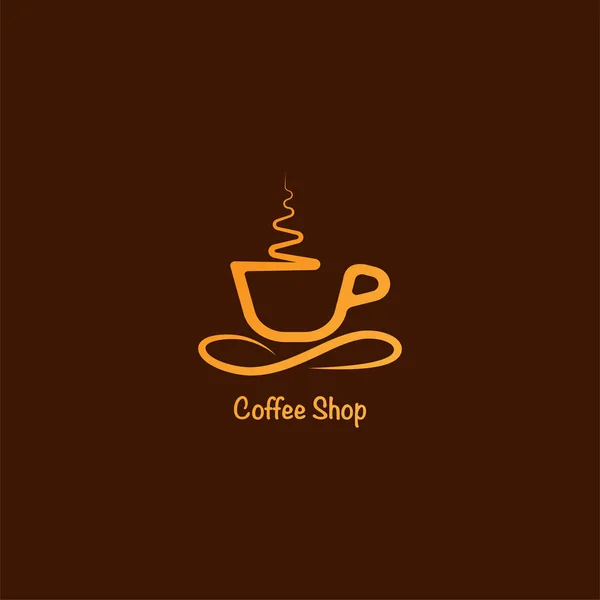 Coffee Shop Logo Design Template Minimal Logo Concept Simple Logo — Stock Vector