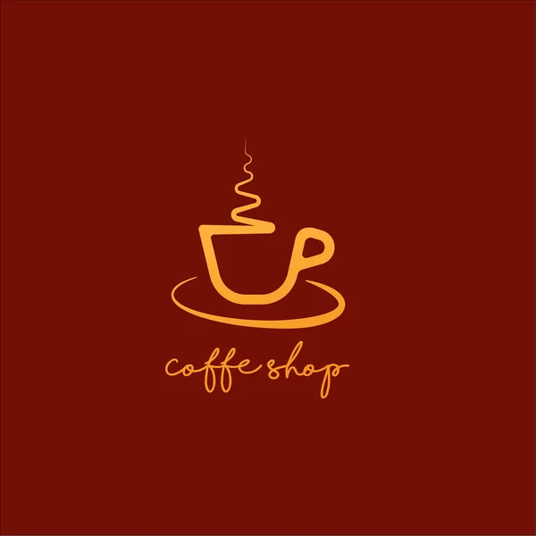 Coffee Shop Logo Design Template Minimal Logo Concept Simple Logo — 스톡 벡터