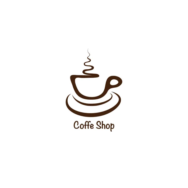 Coffee Shop Logo Design Template Minimal Logo Concept Simple Logo — Stok Vektör