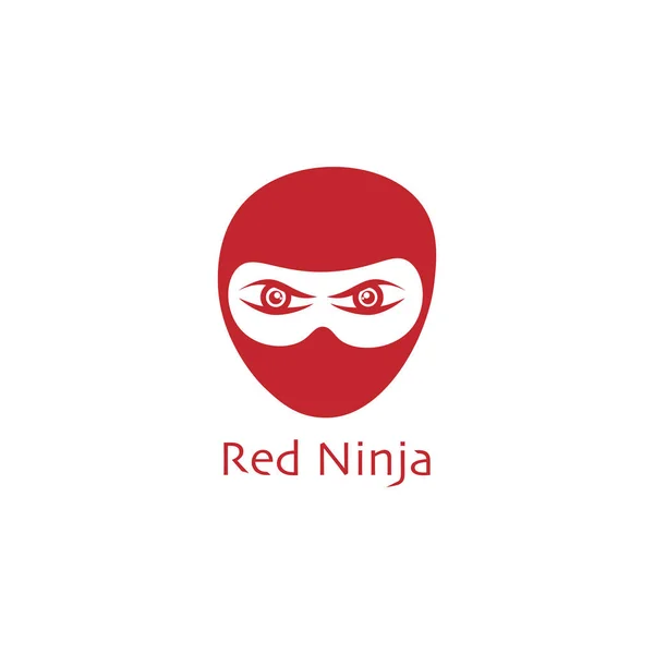 Κόκκινο λογότυπο Ninja, Ninja επικεφαλής εικονίδιο διάνυσμα πρότυπο σχεδιασμού, σούπερ ήρωας χαρακτήρα — Διανυσματικό Αρχείο