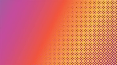 Renkli Yarıton Tasarım Şablonu, Modern Pop Sanatı, Soyut Noktalar Desen İllüstrasyonu, Klasik Doku Elemanı, Mor Sarı Portakal Çekimi, Yuvarlak Menekşe Noktalı, Polkadot, Vector Eps 10