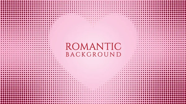 Halftone Frame Background Design Template with Heart Shape Element, Pop Art, Colorful Abstract Dots Pattern Illustration, Vintage Texture, Pinky Pink Maroon Gradation, Romantic Colors, Valentine Day, Polka-dotted, polkadot, Vector Eps 10 — стоковий вектор